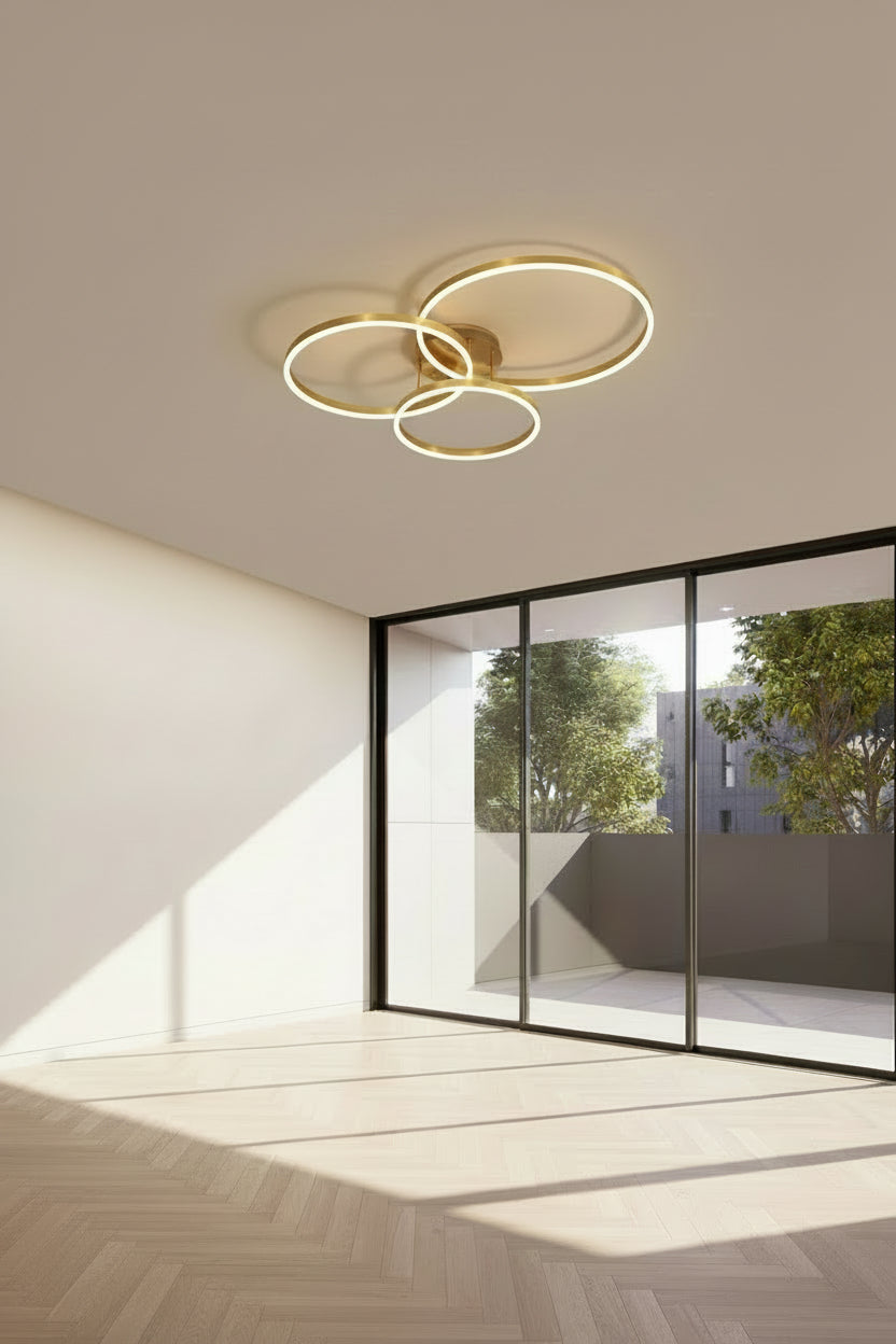 Ring LED Chandelier - Gold Circle - Modern Contemporary