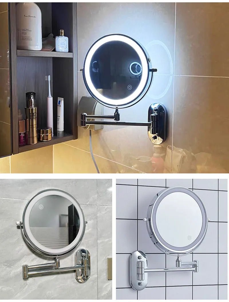 Chrome Smart Bathroom Makeup Mirror x7 Magnifier - Housdecor