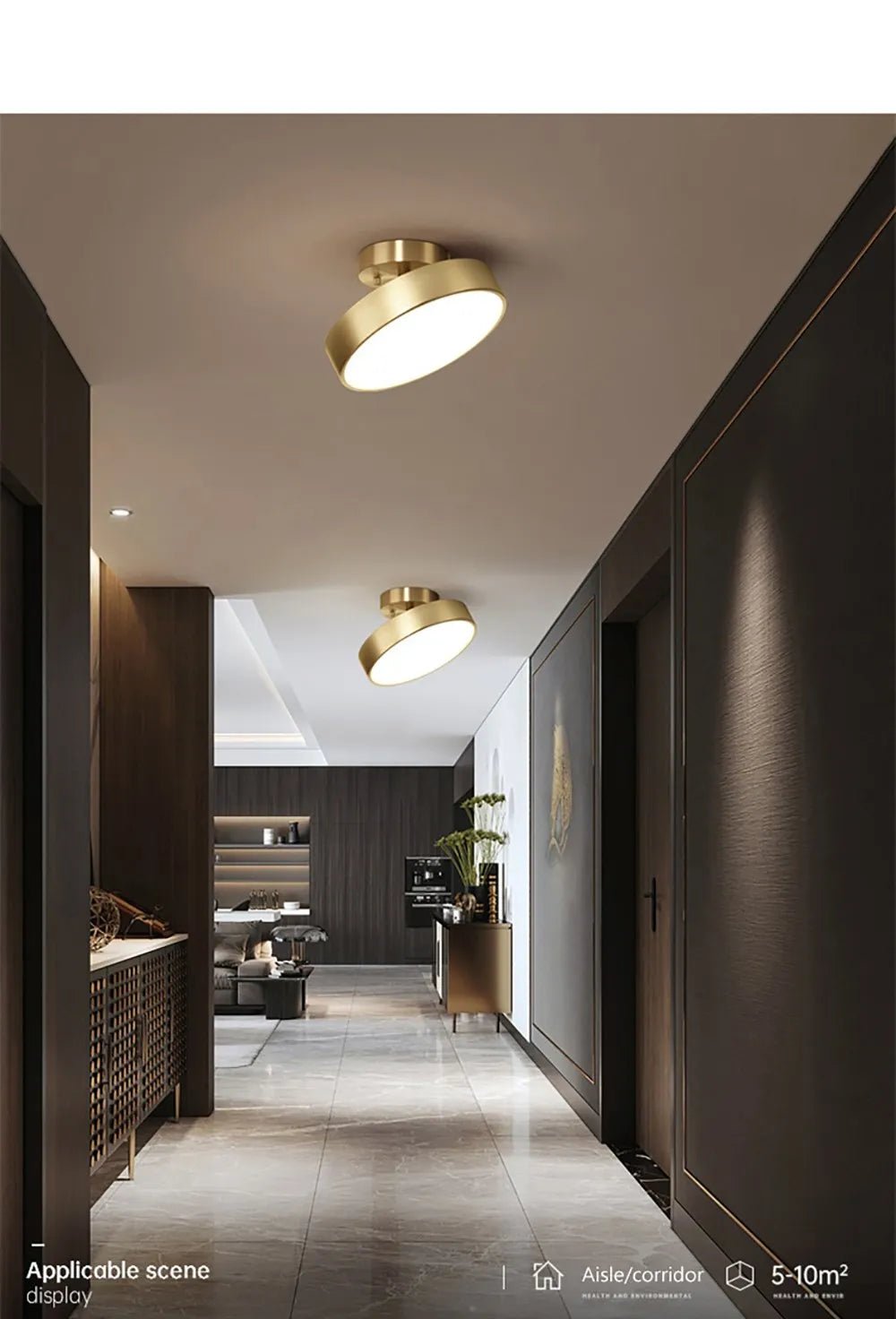 CopperHalo Modern LED Ceiling Light - Housdecor