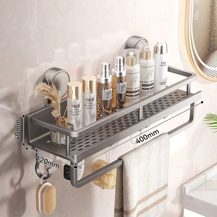 No Drill Aluminium Bathroom Rack - Housdecor