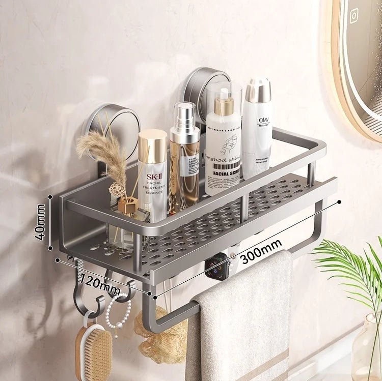 No Drill Aluminium Bathroom Rack - Housdecor
