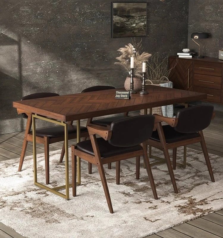 Vinterra Solid Wood Dining Table - Housdecor Dining Table